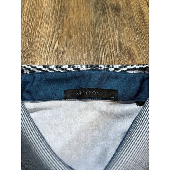 Greyson Performance All Over Print Wolf Logo Stretch Golf Polo Stretch Size L - Picture 4 of 10
